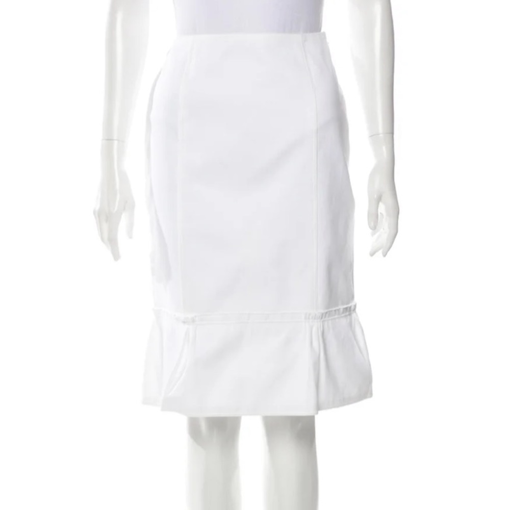 Oscar De La Renta White Skirt